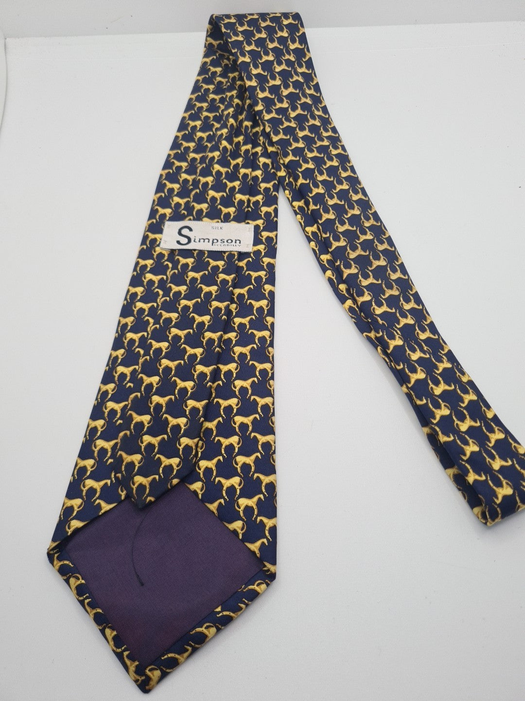 Simpson Horse pattern Blue Mens Silk Tie Classic Designer Necktie Formal Vintage Mens Tie UK BX10