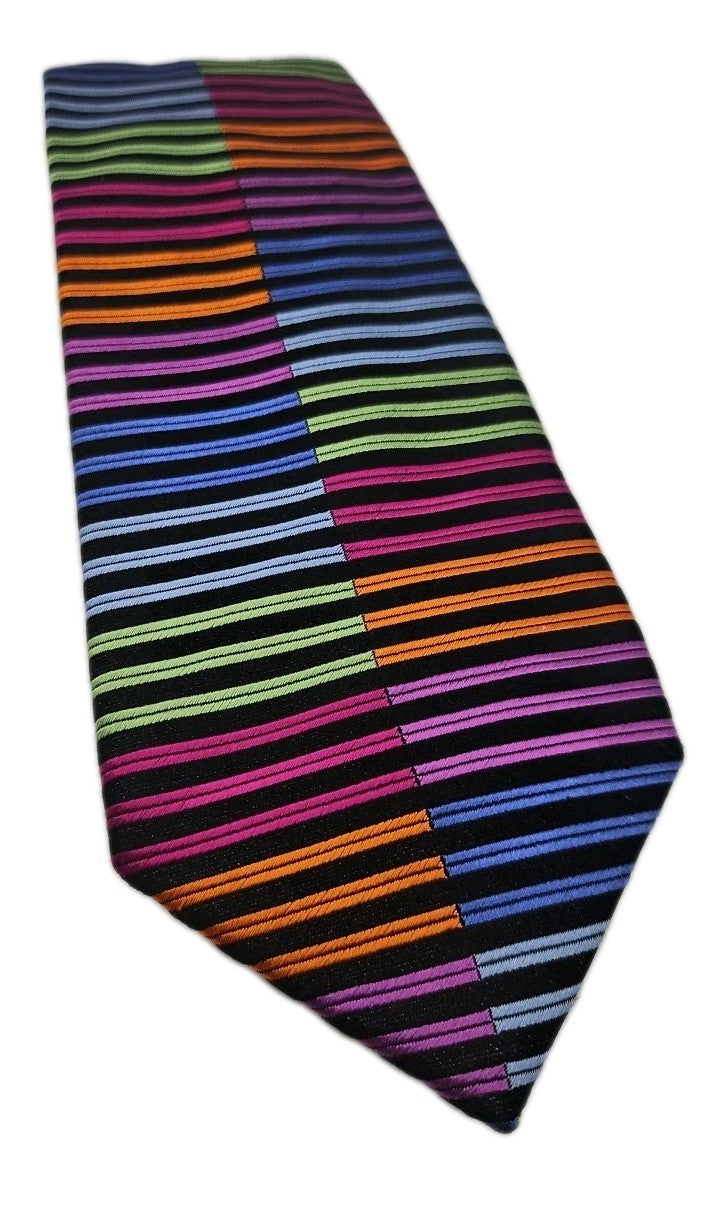 Bright Retro Stripe Pierre Cardin Mens Silk Tie Wedding Formal Neck Tie BX18