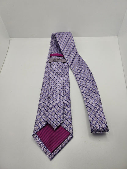 Ted Baker Knotted Silk Tie Mens Purple Geometric Designer Vintage Neck Tie BX15
