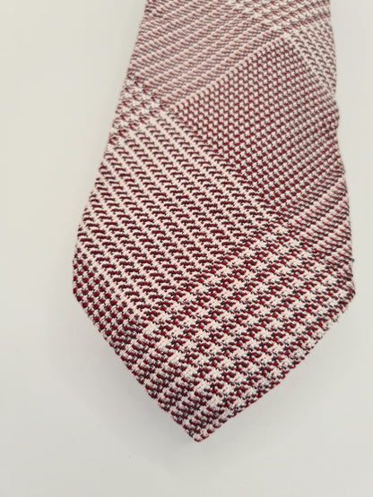 Red Italian Vintage Geometric Pattern Silk Tie | Designer Mens Tie UK Geometric Vintage Mens Tie UK BX14