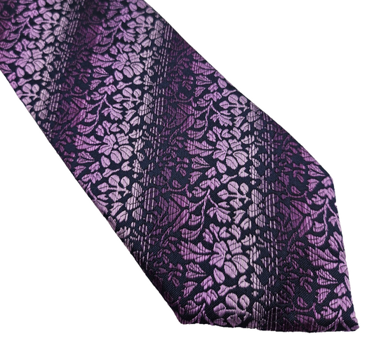 Ted Baker Mens Silk Tie Purple Floral Bright Vintage Retro Wedding Neck Tie R1