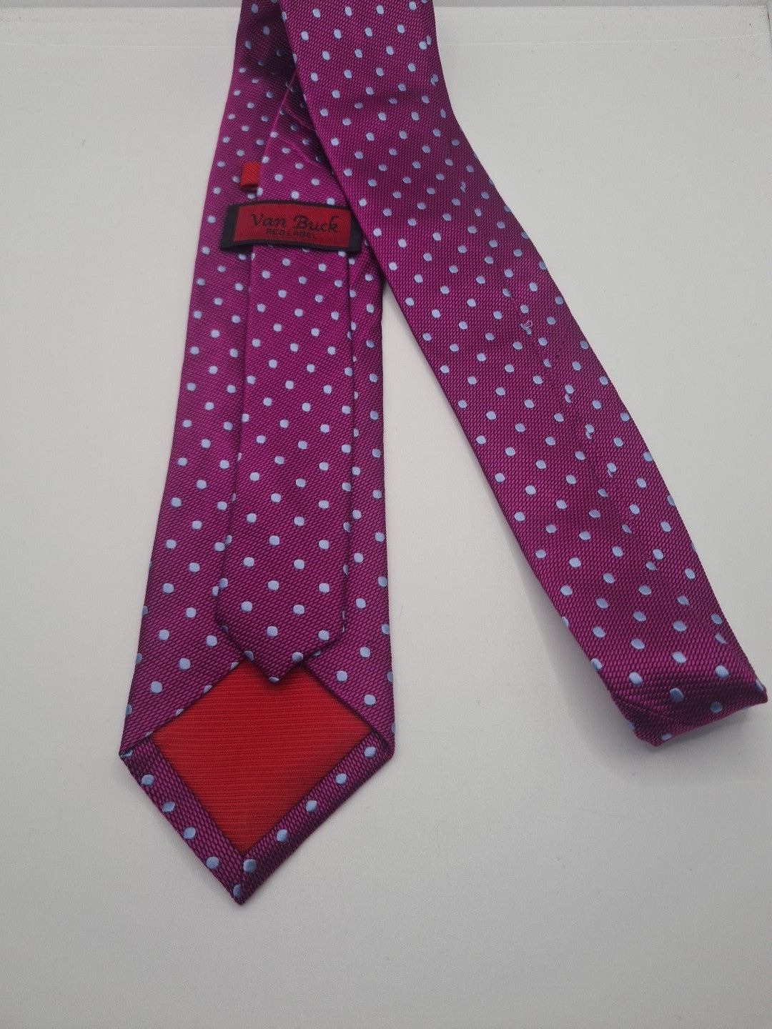 Van Buck purple Spotty Mens Silk Tie Classic Designer Necktie Formal Spotted Vintage Mens Tie UK BX9