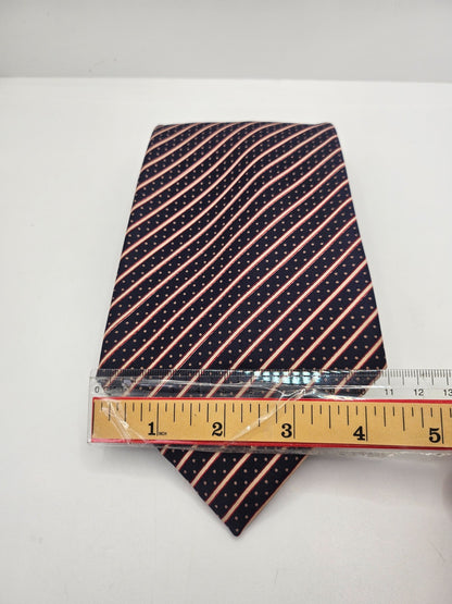 Aquascutum Navy Stripes Dots Silk Tie