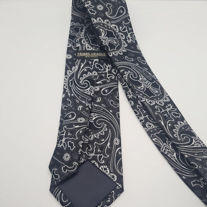 Black/Silver Jaquard Mens Silk Tie Classic Designer Necktie Formal Business Vintage Mens Tie UK BX8