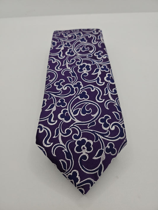 Van Buck Purple Floral Pattern Mens Silk Tie Wedding Formal Neck Tie BX17
