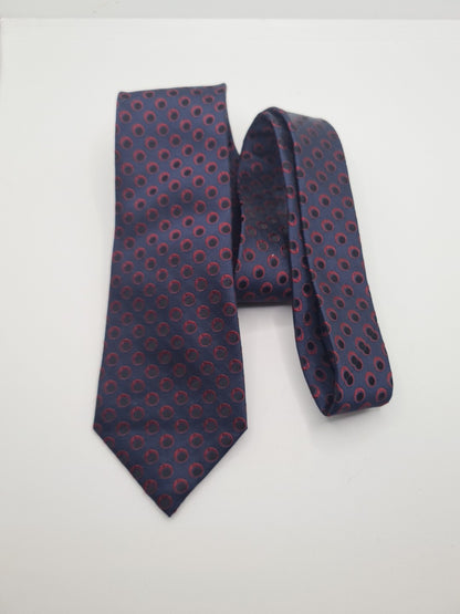 Chester Barrie Blue Circle Pattern Mens Silk Tie Classic Designer Necktie Vintage Mens Tie UK BX12