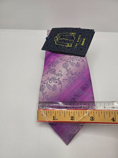 Ted Baker Silk Tie Mens Purple Ombre Floral Pattern Statement Retro Necktie BX10